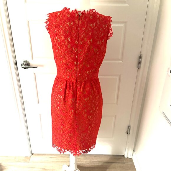 Shoshanna Red Lace Dress SIZE 6 - Picture 4 of 6